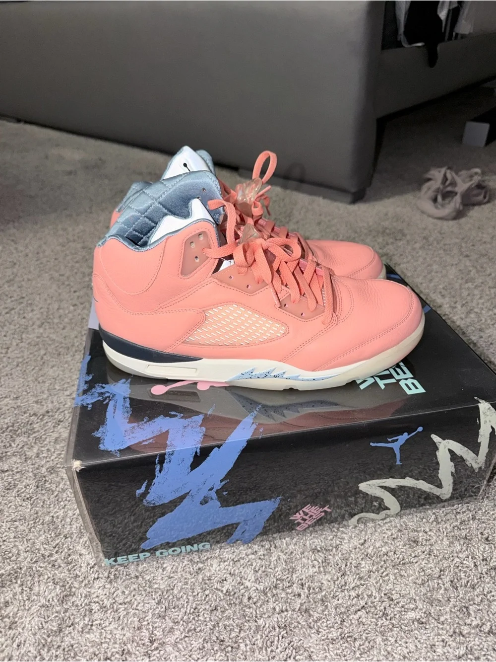 Mens Pink High-Top Athletic Sneakers